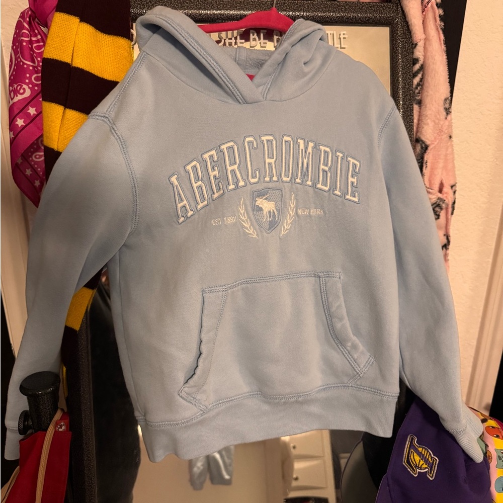 Abercrombie kids Light Blue Hoodie and joggers size 7/8 comes with joggers